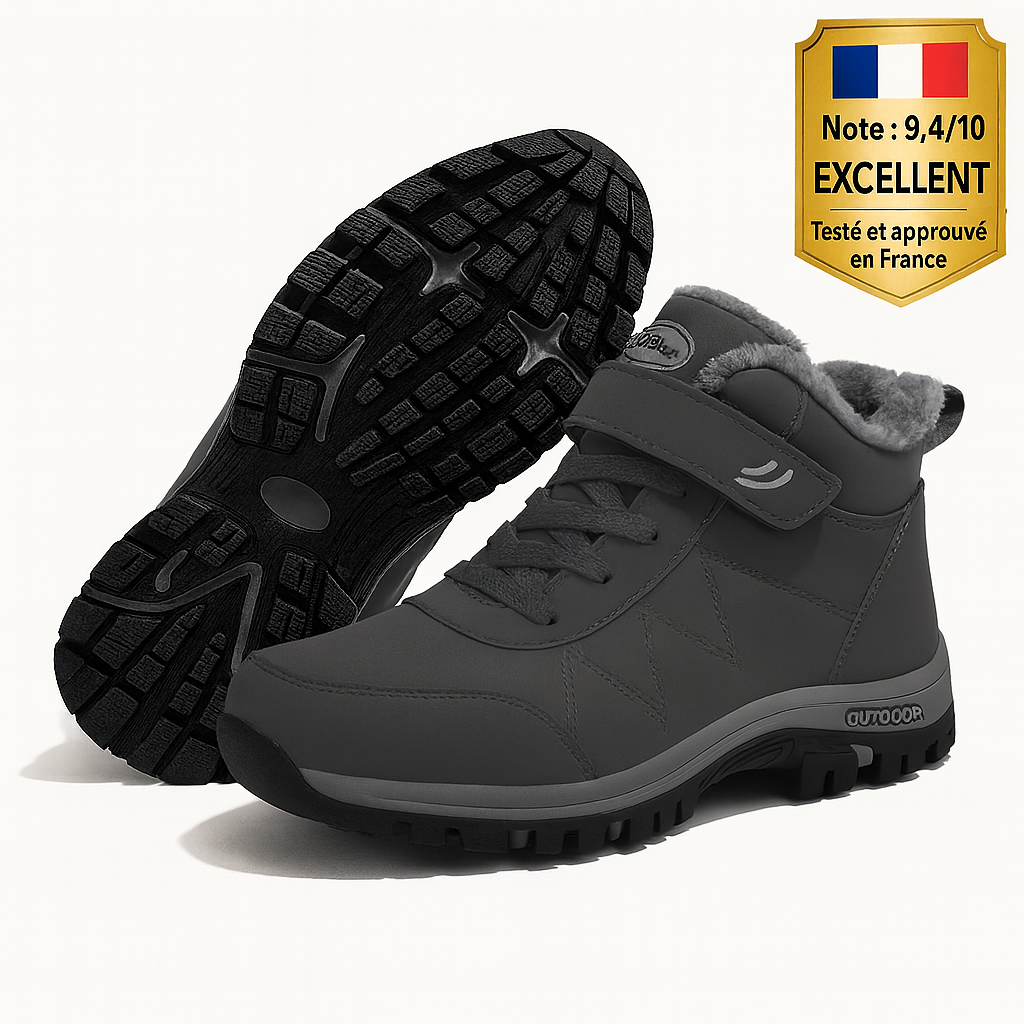 Botte ergonomique à scratch avec espace généreux pour les orteils et le talon -OrthoMotion